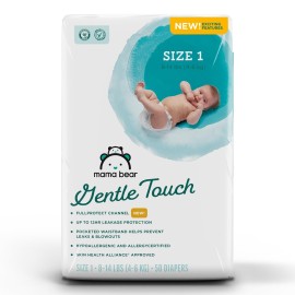 Amazon Brand - Mama Bear Gentle Touch Diapers, Size 1, 50 Count