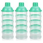 Accmor Formula Dispenser On The Go, 5 Compartments Stackable Formula Container for Travel, Baby Milk Powder Kids Snack Container, BPA Free