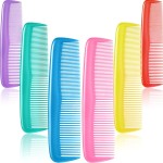 Leinuosen 12 Pieces Hair Combs Set Pocket Plastic Fine Tooth Dressing Comb for Women and Men, Peines Para Cabello(Yellow, Purple, Green, Blue, Red, Pink)