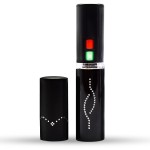 FIGHTSENSE Flashlight Lipstick Stun Gun Women Self Defense Bright Led Flashlight - Rechargeable Battery (Black)