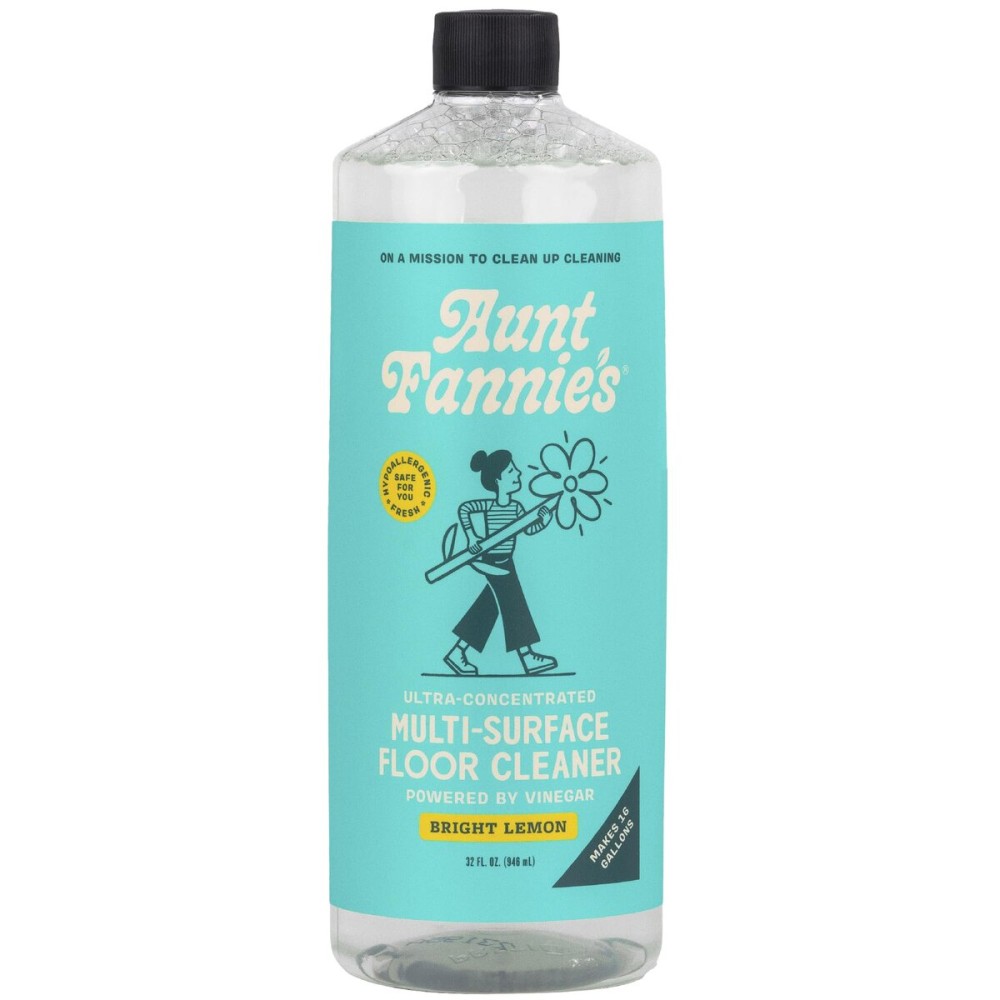 Aunt Fannie\'s Ultra Concentrated Floor Cleaner Vinegar Wash, Multi-Surface Solution For Mopping, Makes 16 Gallons, Bright Lemon Scent, 32 oz. (Pack of 1)