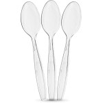 Plasticpro Clear Plastic Tea Spoons Disposable Cutlery Medium Weight Utensils 300 Count