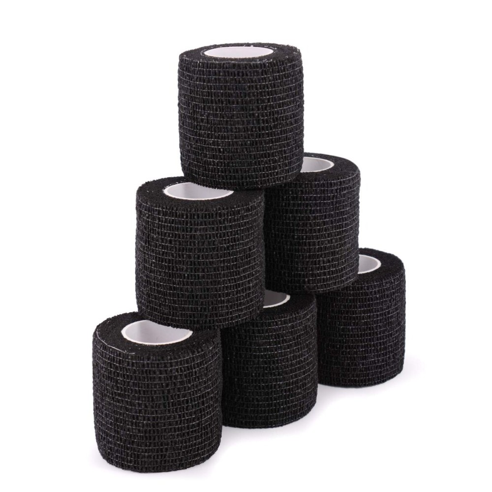 SEADESKY Camouflage Tape Wrap 5CM x 4.5M Camo Form (Pack of 6) (Black Camo)