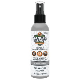 Ranger Ready Repellents Picaridin Insect Repellent Spray - Mosquito Repellent and Tick, Scent Zero, Travel Size Bug Spray (3.4 oz, Pack of 1)
