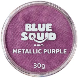 Blue Squid Face Paint Water Based Single Cake Professional Face Paint & Body Paint - Water Activated, Kids Adults Face Painting for Costume, Halloween Makeup, Cosplay - Metallic Purple Face Paint 30g