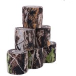 Uning Self-Adhesive Camouflage Tape Wrap for Gun, 6 Roll Protective Camo Form, Non-Woven Stealth Camo Tape Stretch Bandage for Outdoor Camping Hunting Rifle Shotgun 5CM x 4.5M (Realtree Camo)
