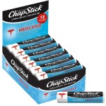 ChapStick Bulk Medicated Lip Balm 12-Pack - External Analgesic, Skin Protectant for Dry Lips & Cold Sore Pain Relief, 0.15 Oz Ea