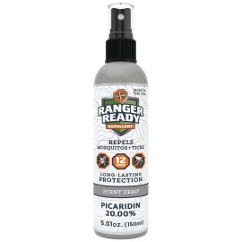 Ranger Ready Repellents Picaridin Insect Repellent Spray with Scent Zero - Mosquito Repellent and Tick Spray (5 oz, Pack of 1)