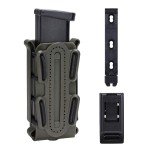 IDOGEAR Mag Pouch Pistol Magazine Pouches 9mm Softshell Adjustable Universal Mag Carrier .40 S&W .45 ACP with Belt&MOLLE Clips (Ranger Green)