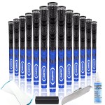CHAMPKEY Premium Hybrid Golf Grips 13 Pack with All Repair Kits - All Weather Performance Golf Club Grips - High Traction and Control Half Corded Golf Grips for Men(Blue,Standard)