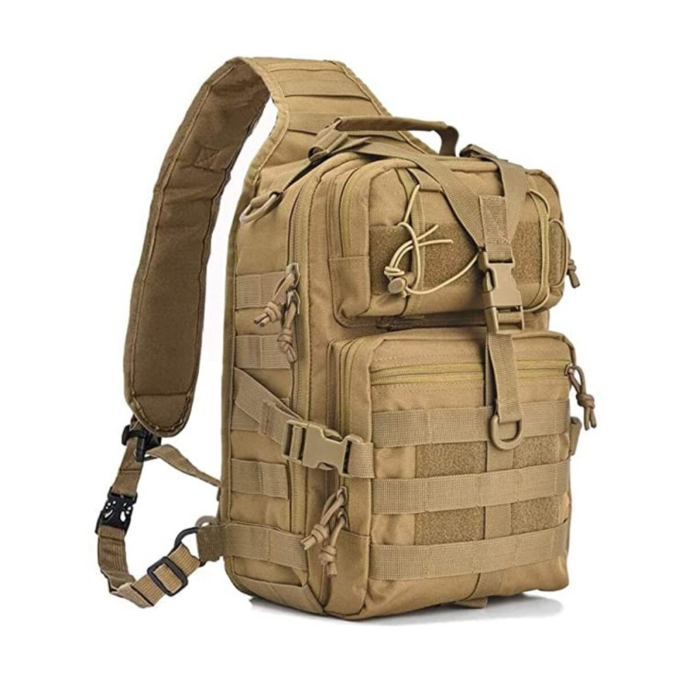 hopopower Tactical Sling Bag Pack Military Assault Rucksack Shoulder Bag Backpack Chest Pack Handbag Waterproof for Travel School Hiking Camping Trekking Exploring Fishing Hunting