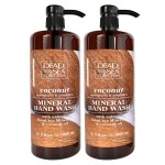 Dead Sea Collection Hand Soap Pump Coconut - Hand Wash Liquid with Dead Sea Minerals and Coconut Oil - All Skin Types Moisturizing & Nourishing - Pack of 2 (33.8 Fl Oz Each) - 67.6 Fl Oz