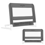 Dream On Me Lightweight Mesh Security Adjustable Bed Rail for Toddler, Breathable Mesh Fabric, Suitable for All Types of Beds, Reinforced Anchor System Bed Guard Rail, Grey