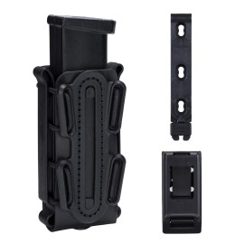 IDOGEAR Mag Pouch Pistol Magazine Pouches 9mm Softshell Adjustable Universal Mag Carrier .40 S&W .45 ACP with Belt&MOLLE Clips (Foliage Green)