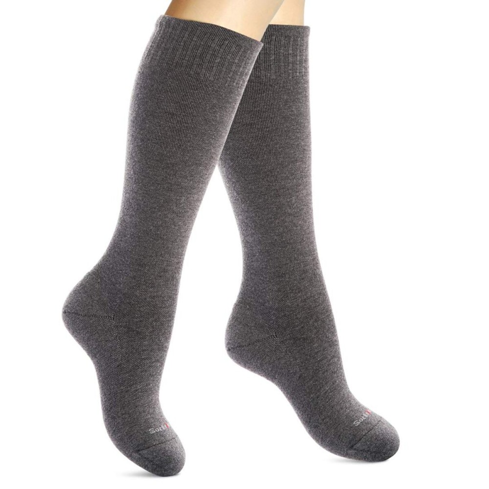 SocksLane Cotton Compression Socks for Women & Men. 15-20 mmHg Support Knee-High Charcoal Gray X/L