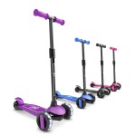 6KU Scooters for Kids 3-10 Year Old with Flash Wheels, Toddler Scooter 4 Adjustable Height, Extra-Wide PU LED Wheels, 3 Wheel Scooters for Girls & Boys (Purple)