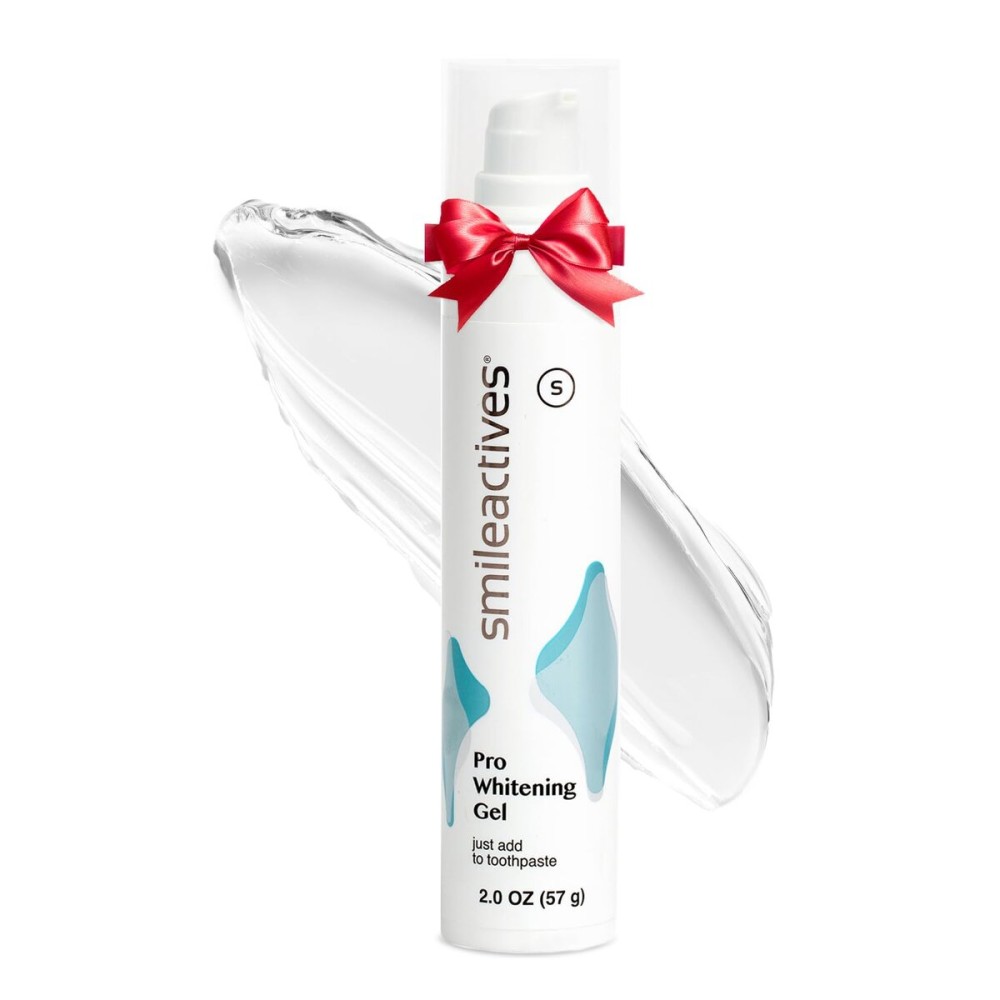 Smileactives Teeth Whitening Gel for Toothpaste with Clinical-Grade Hydrogen Peroxide, Tooth Stain Remover for White Teeth, Dentist Quality Pro Whitening Gel to Remove Coffee Stains, 2 oz Bottle