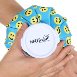 NeoTech Care Ice Bag, Screw Top Fillable, Reusable (Smiley Face Design, 5 inch)