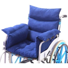 Trendcode Wheelchair CushionsPressure Pain Relief Accessories with Armrest Covers. Supports Coccyx & Back, Non-Slip. Fits 18 Wheelchair with Full Arms, Blue.