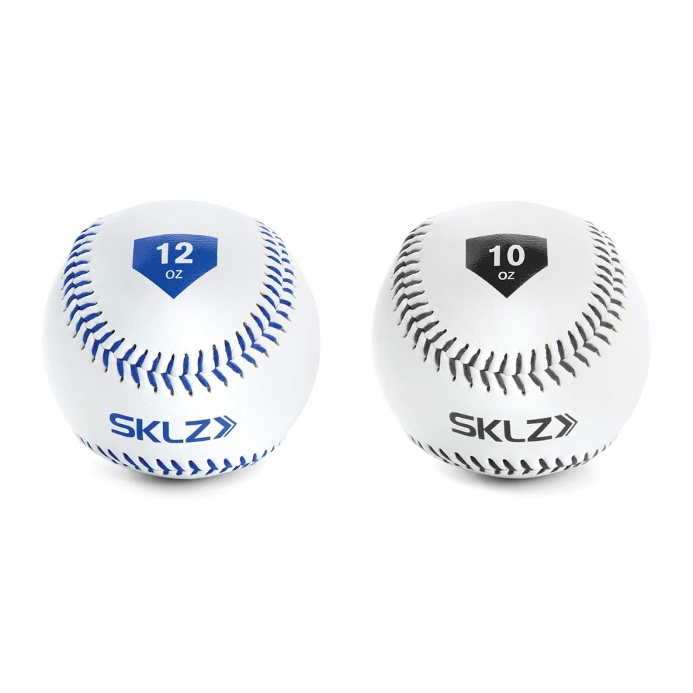 SKLZ Weighted Throwing Baseballs, 2-Pack (10 Ounce and 12 Ounce),White