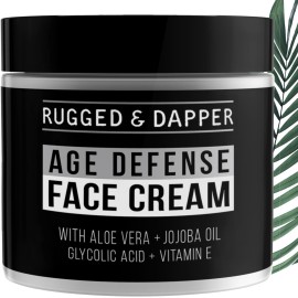 RUGGED & DAPPER - Mens Face Cream with Hyaluronic Acid - Ultra-Hydrating Mens Anti Aging Face Cream- 24 Hour Protection - 4 Month Supply - USA Made