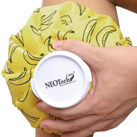 NeoTech Care Ice Bag, Screw Top Fillable, Reusable (Bananas Design, 8 inch)