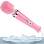 Wired Powerful Handheld Wand Massager, Strong Personal Vibration Massage for Sports Recovery, Back Muscle Aches, Whole Body Pain (Pink)