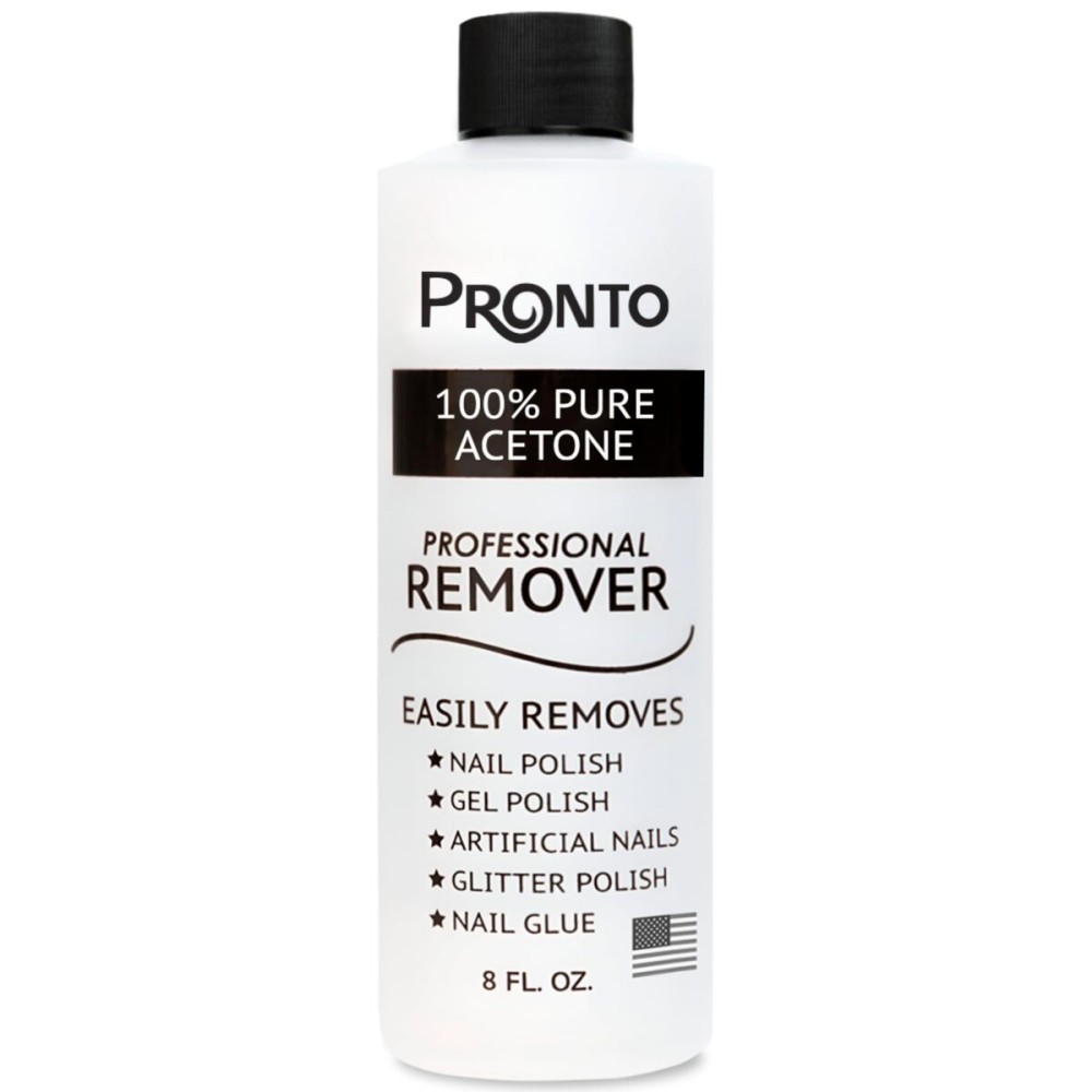 Pronto 100% Acetone Gel Nail Polish Remover - Gel Polish Remover for Nails | Acetone Nail Polish Remover For Nails for Removal of Glue, Gel, Acrylic & Dip | Gel Polish Remover, 8 Fl oz