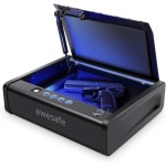 awesafe Biometric Gun Safe for Pistols, Quick Access Handgun Safe with Keys and Keypad