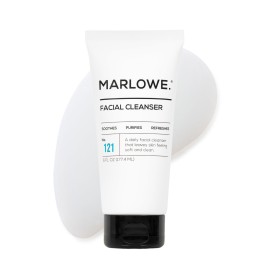 MARLOWE. No. 121 Facial Cleanser 6 oz, Daily Mens Face Wash with Natural Extracts & Antioxidants, Soothes, Purifies, Refreshes, Thick Lather, Fresh Woodsy Scent