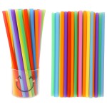 Tomnk 200 Pack Smoothie Straws, 10.3 Inches Straws Disposable, Drinking Straws Disposable in Assorted Bright Colors