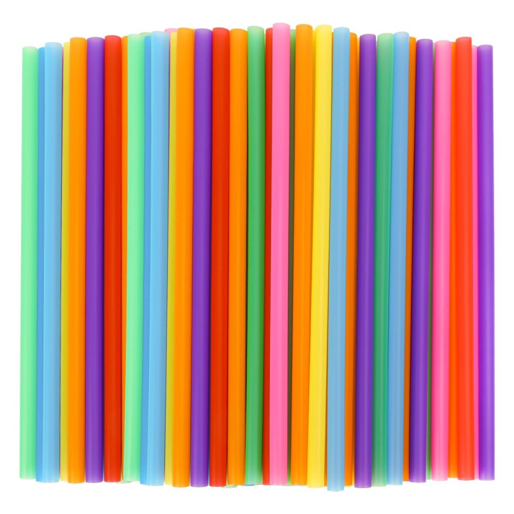Tomnk 120 Pack Smoothie Straws, 10.3 Inches Straws Disposable, Milkshake Plastic Straws in Assorted Bright Colors