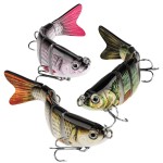 CharmYee Bass Fishing Lure Topwater Bass Lures Fishing Lures Multi Jointed Swimbait Lifelike Hard Bait Trout Perch (Pack of 3)