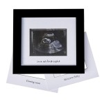 IHEIPYE Baby Sonogram Photo Frame - 1st Ultrasound Picture Frame - Idea Gift for Expecting Parents,Baby Shower, Gender Reveal Party,Baby Nursery Decor (Silver Text, Black)