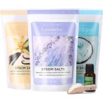 Spa Luxetique Epsom Salts for Soaking, Bath Salts for Women Gifts Set with Lavender, Vanilla and Coconut Scent Bath Set with Tea Tree Oil for Mom Christmas Gifts