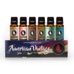 Eternal Essence Oils American Vintage Set of 6 Premium Fragrance Oils - Sandalwood Vanilla, Frankincense & Rain, Cardamom Cedar Blossom, Aspen Grass, Warm Rustic Woods, and Barbershop 1920-10ML