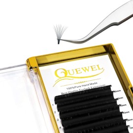 QUEWEL Easy Fan Volume Eyelash Extensions, 0.03-0.12mm, C/CC/D/DD Curl, 8-25mm, Cruelty Free, 13mm-0.03-C Curl, Indvidual
