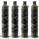 Membrane Solutions Personal Water Filter, Survival Filtration Straw Portable Gear, Emergency Preparedness, Supply for Drinking Hiking Camping Travel Hunting Fishing Team Family Outing (Camo, 4 Pack)