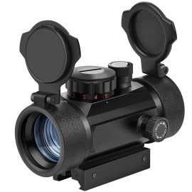 EZshoot Red Green Dot Sight Tactical Scope Reflex Sight with Lens Cap 20mm/11mm Picatinny Rail Mount