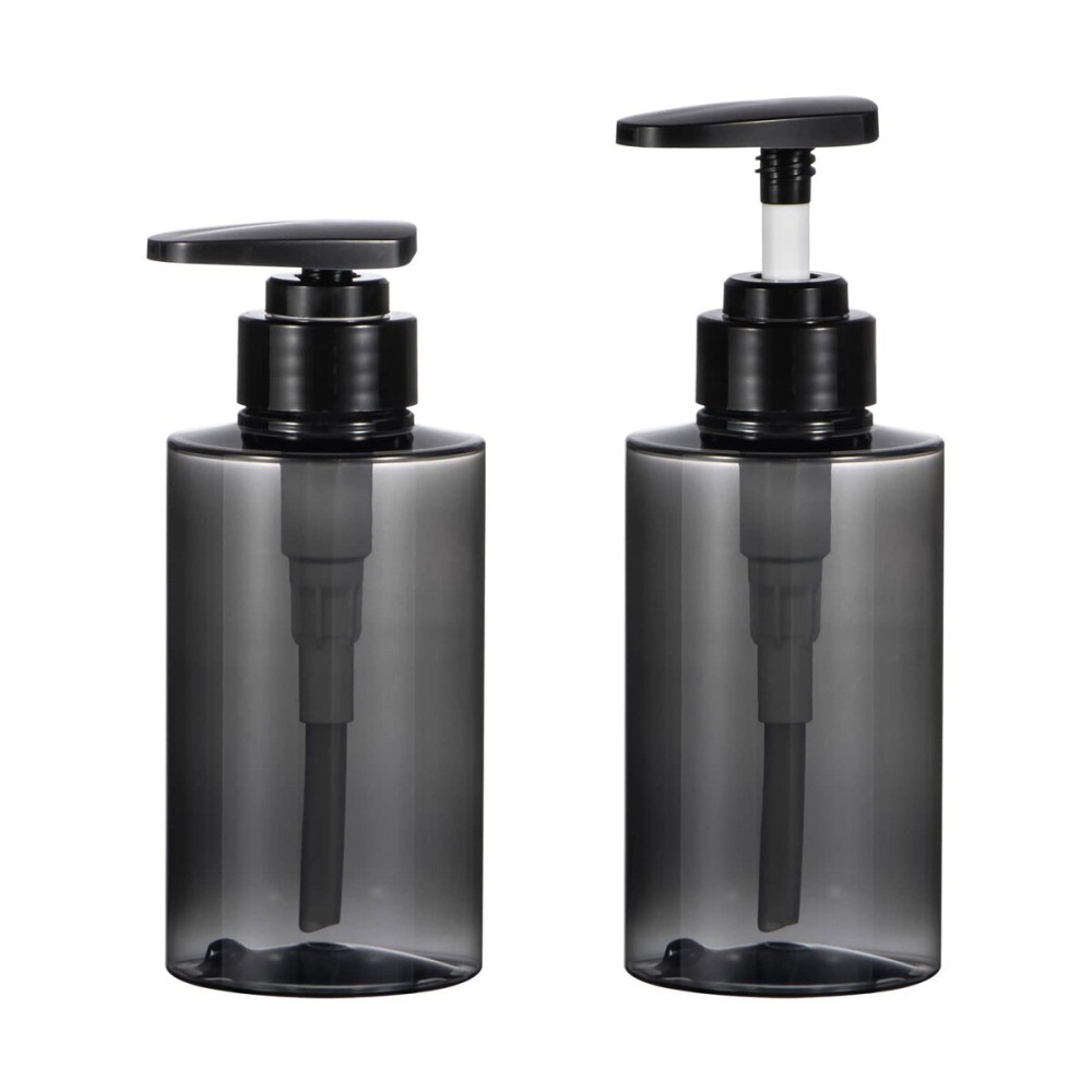Shampoo Bottles with Pump, Yebeauty 2 Pack Empty Refillable Shower Bottle 10oz 300ml Squeeze Lotion Dispenser for Bathroom,Shampoo Soap, Conditioner Body Wash Liquidl,Clear Grey