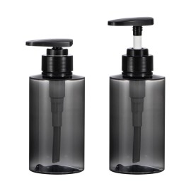 Shampoo Bottles with Pump, Yebeauty 2 Pack Empty Refillable Shower Bottle 10oz 300ml Squeeze Lotion Dispenser for Bathroom,Shampoo Soap, Conditioner Body Wash Liquidl,Clear Grey