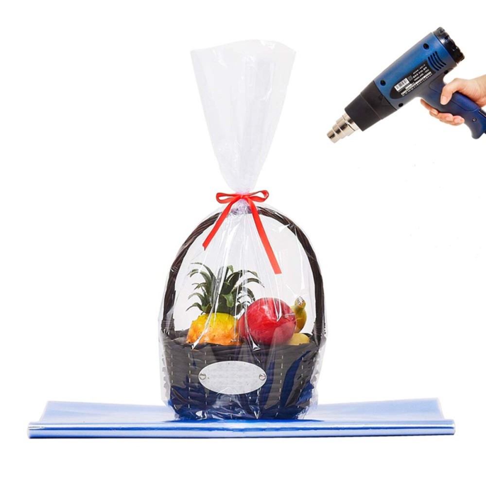 LazyMe Shrink Wrap Bags, Clear Shrink Bags Cellophane Wrap for Gift and Christmas Baskets, 18x24 Inch (10 pcs)