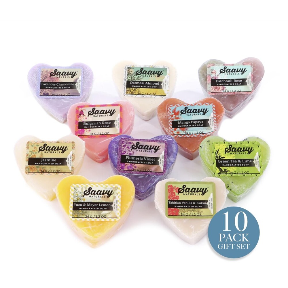 Saavy Naturals Artisan Soap Pack (10 Heart Pack)