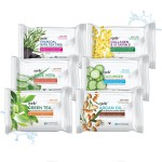 Epielle Makeup Remover Wipes, Remove Waterproof Mascara, Gentle Daily Facial Cleanser Towelettes with Collagen, Tea Tree & Aloe Vera, Stocking Stuffers, 30 Count (Pack of 6)