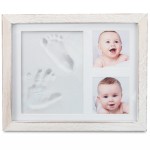 Little Hippo Baby Footprint Kit & Keepsake | Baby Handprint Kit | Baby Hand and Footprint Kit (Rustic White, Standard)