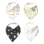 Copper Pearl 4 Pack Soft Cotton Baby Bibs for Drooling and Teething, Absorbent Drool Bibs for Baby Girl and Boy, Adjustable to Fit Newborns to Toddlers, Tons of Styles (Cusco)