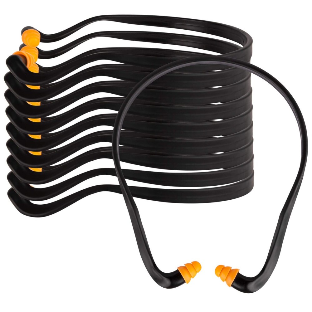 10 Pairs Soft Banded Silicone Reusable Ear Plugs Bulk for Sleeping Noise Hearing Protection Earplugs Music Concerts Construction Shooting Hunting Motor Sports Safety Gun Range Firearm Ear Protectors