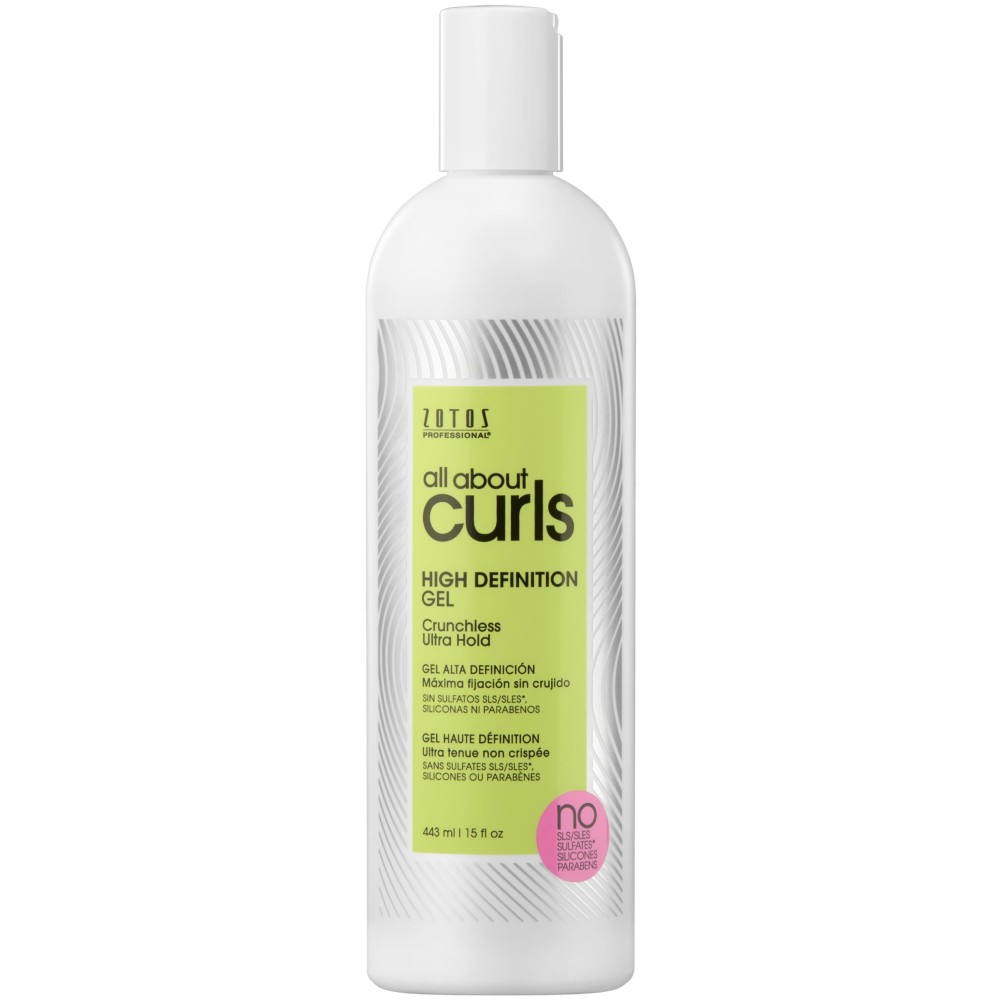 ALL ABOUT CURLS High Definition Gel | Crunchless Ultra Hold | Define, Moisturize, De-Frizz | All Curly Hair Types | Vegan & Cruelty Free | Sulfate Free | 15 Fl Oz