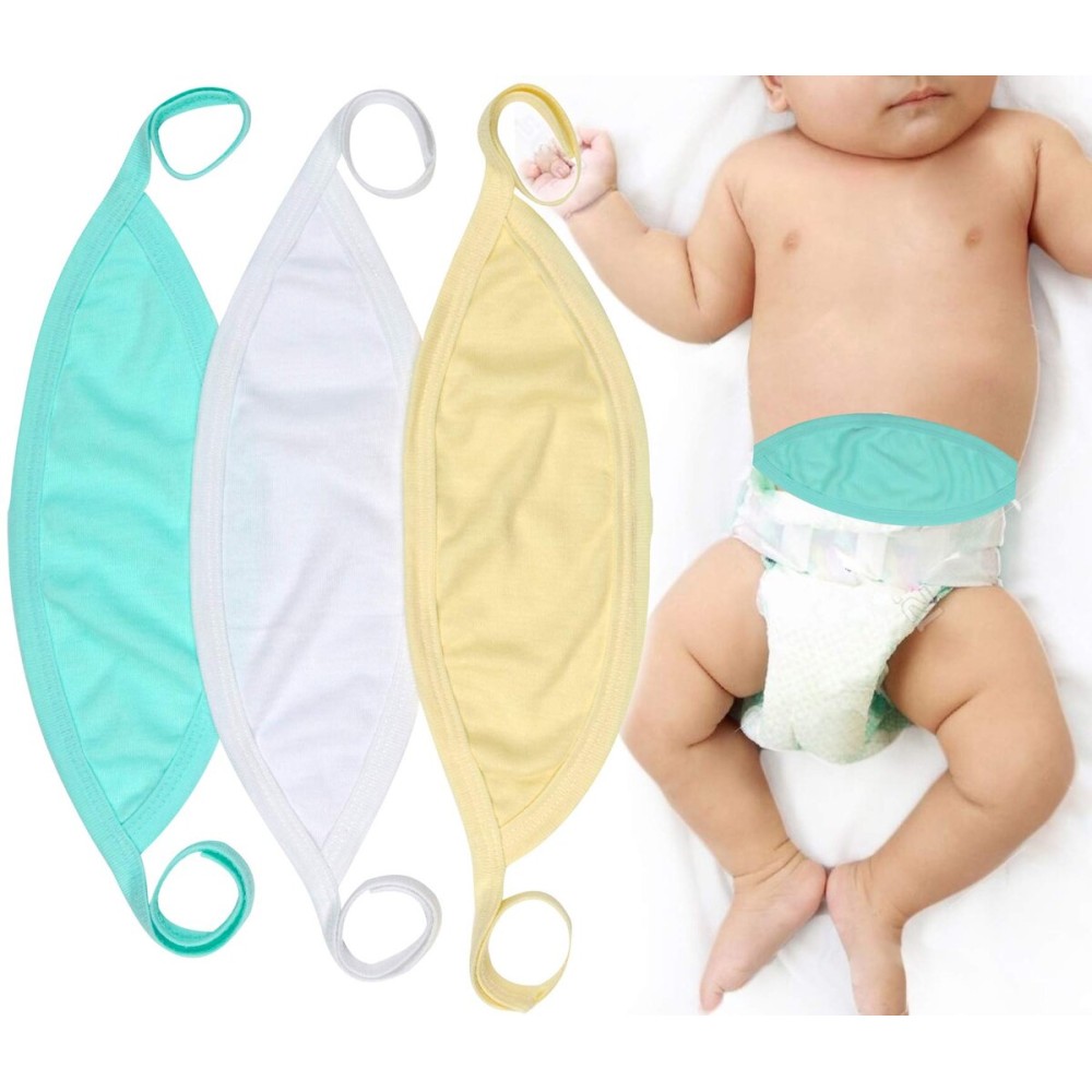 ToBeInStyle Babies\' 3 Pack Comfortable Newborn Baby Belly Binder - Pastel - One Size
