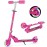 BELEEV V1 Kids Scooters for Girls, 2 Wheel Folding Kick Scooter with Light Up Wheels, 3 Adjustable Height, Lightweight Scooter with Kickstand for Children Ages 3-12 (Hot Pink)